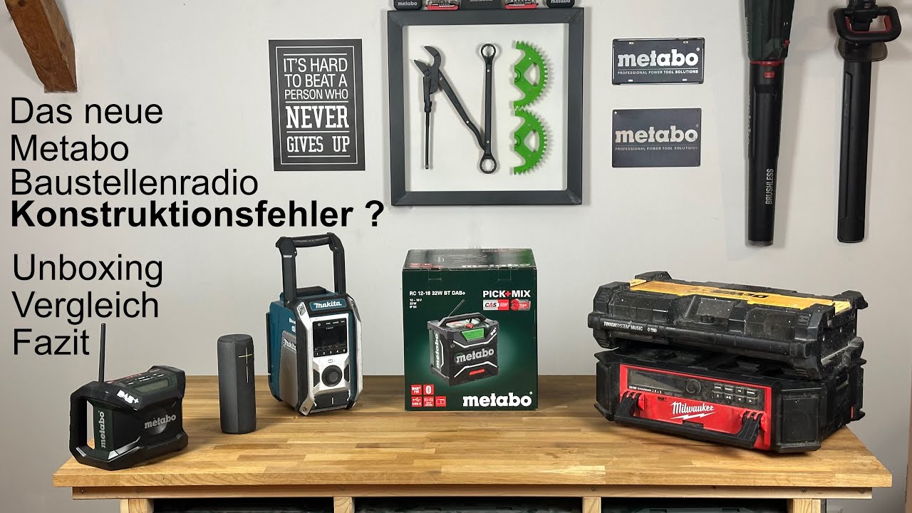 Das neue Metabo Akku-Baustellenradio RC 12-18 32W BT DAB+ im Vergleich
