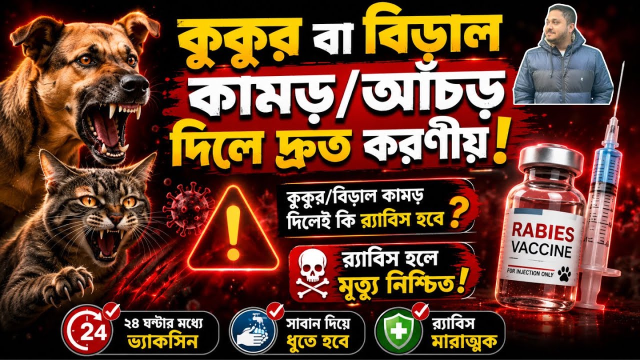 কুকুর বা বিড়াল কামড়/ আঁচড় দিলে দ্রুত করনীয়| কুকুর/বিড়াল কামড় দিলেই কি র‍্যাবিস হবে?| ভিডিও-১৫৩|