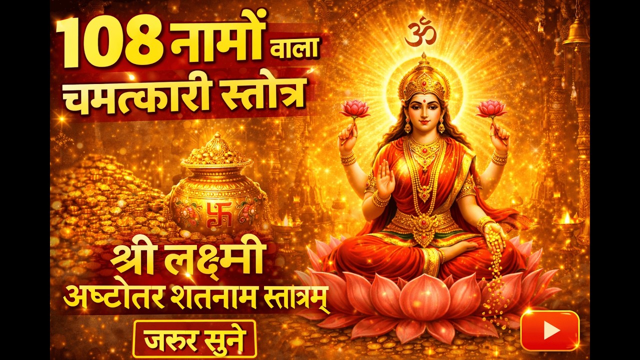 श्री लक्ष्मी अष्टोत्तर शतनाम स्तोत्रम् | माँ लक्ष्मी के 108 पवित्र नाम | धन और समृद्धि दिव्य स्तोत्र