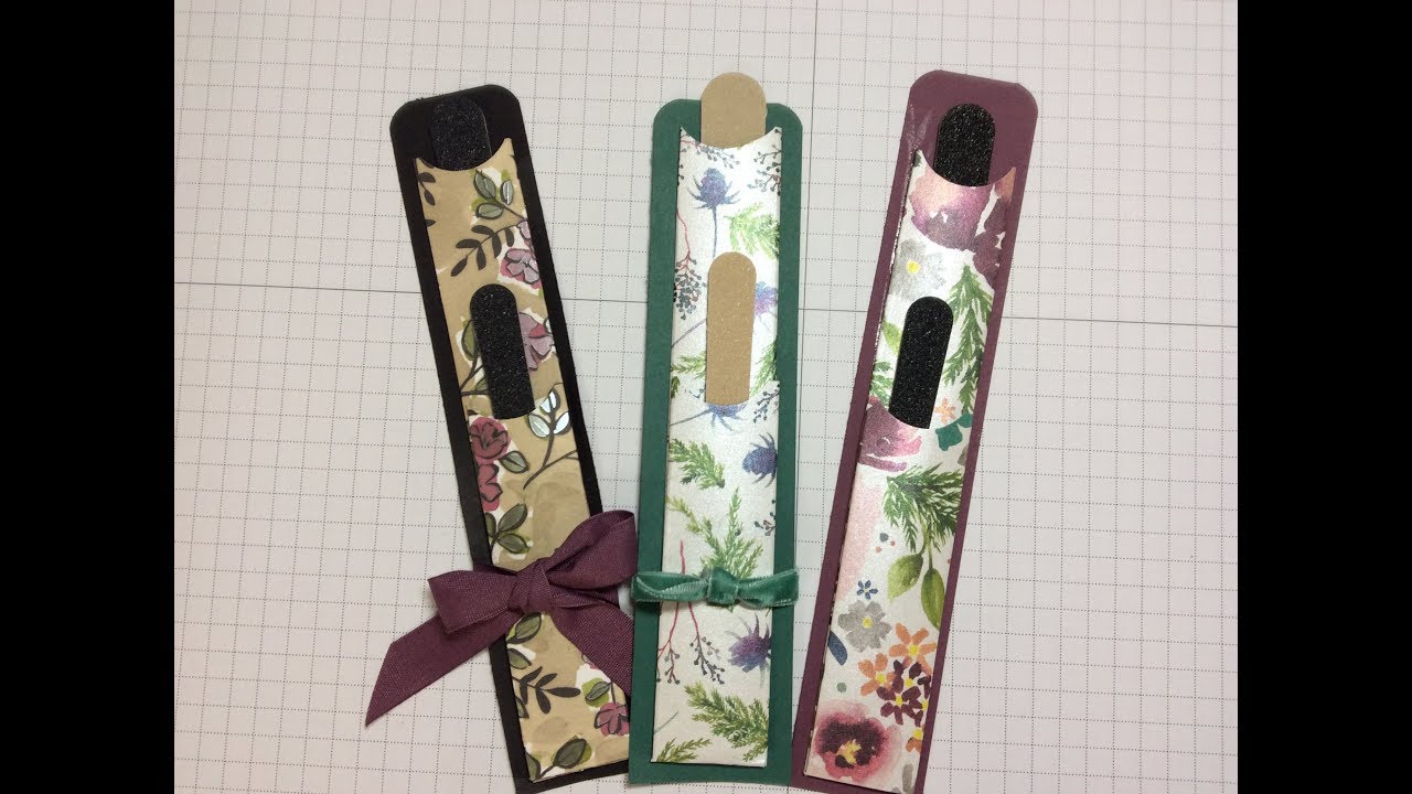 Make a double nail file holder using Stampin Up dsp. Quick & easy gift project.