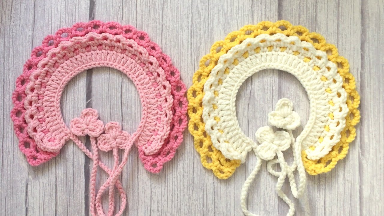 #47 Crochet pet collar Hollow Pet Bandana Crochet tutorial