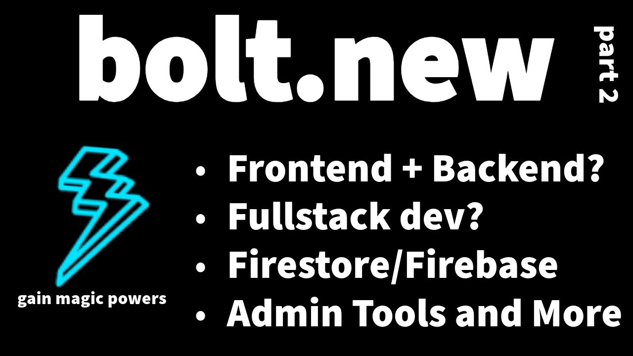 bolt.new tutorial.  bolt.net frontend, bolt.new backend, bolt.new fullstack, bolt.new is great!
