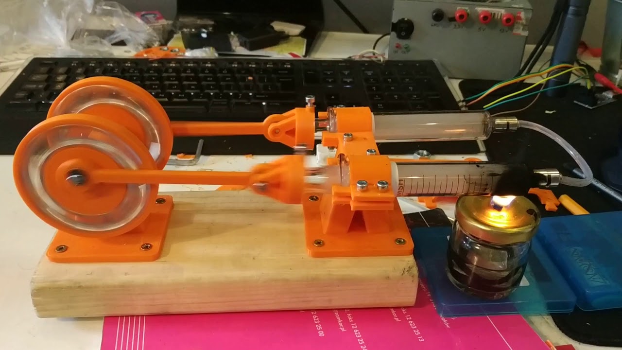 Silnik Stirlinga z drukarki 3D