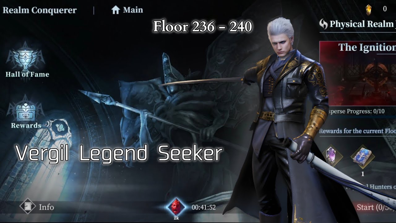 Физический мир, этажи 236-240, с Вергилом, Легендарным Искателем | Devil May Cry: Пик Боя
