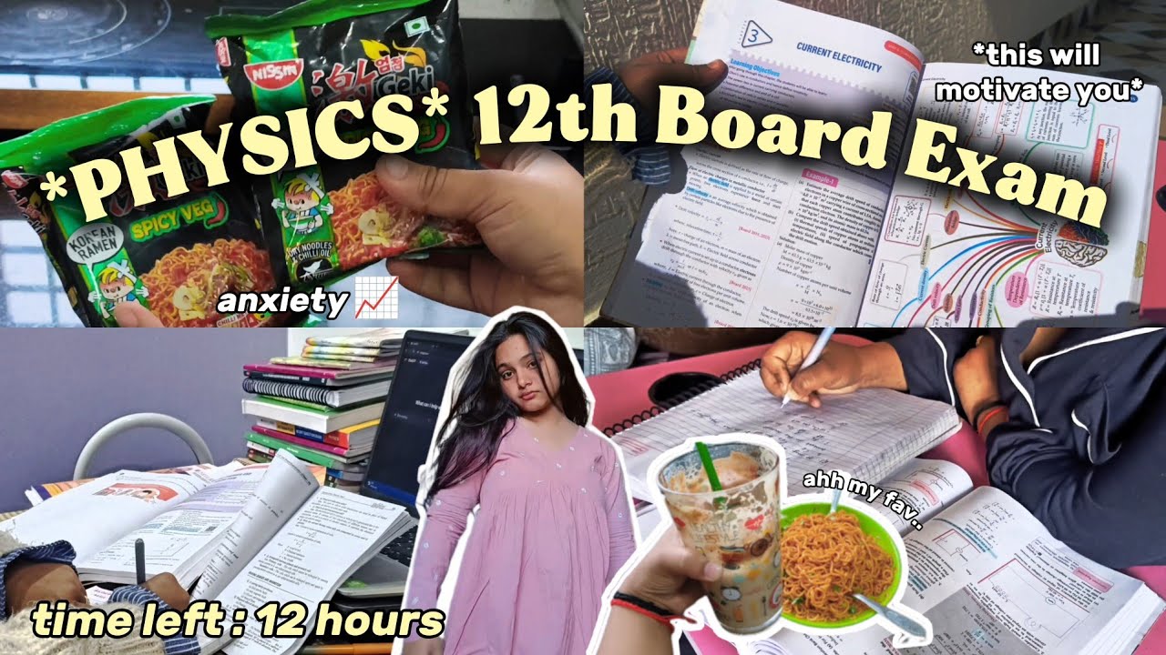 *PHYSICS😭🤯* 12th Board Exam 💻☕VLOG | *realistic* exam📚✨ prep routine #studyvlog#12thboard #boardexam