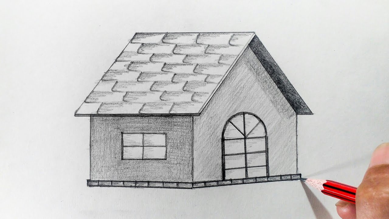 How to draw a Hut step by step (very easy)