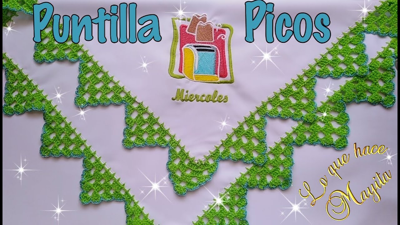 Puntilla de picos verdes| Servilleta Miércoles