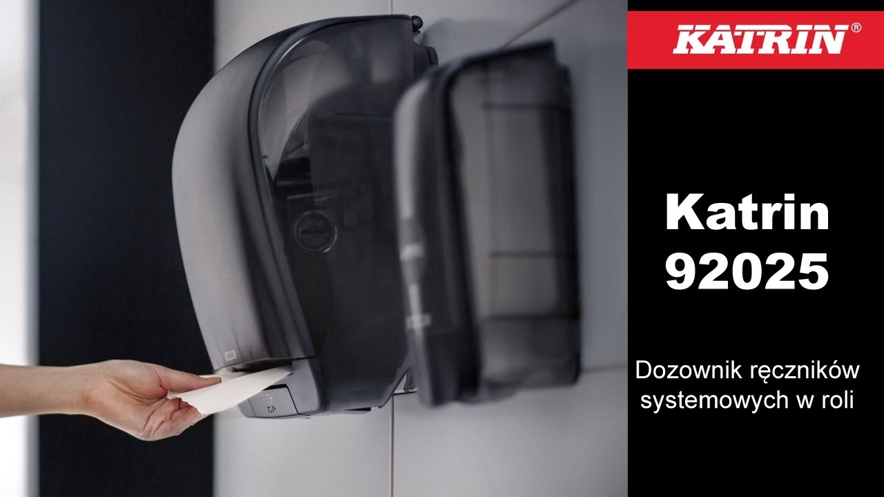 Automatyczny dozownik Katrin system 92025 | wymiana ręcznika w podajniku systemowym Katrin