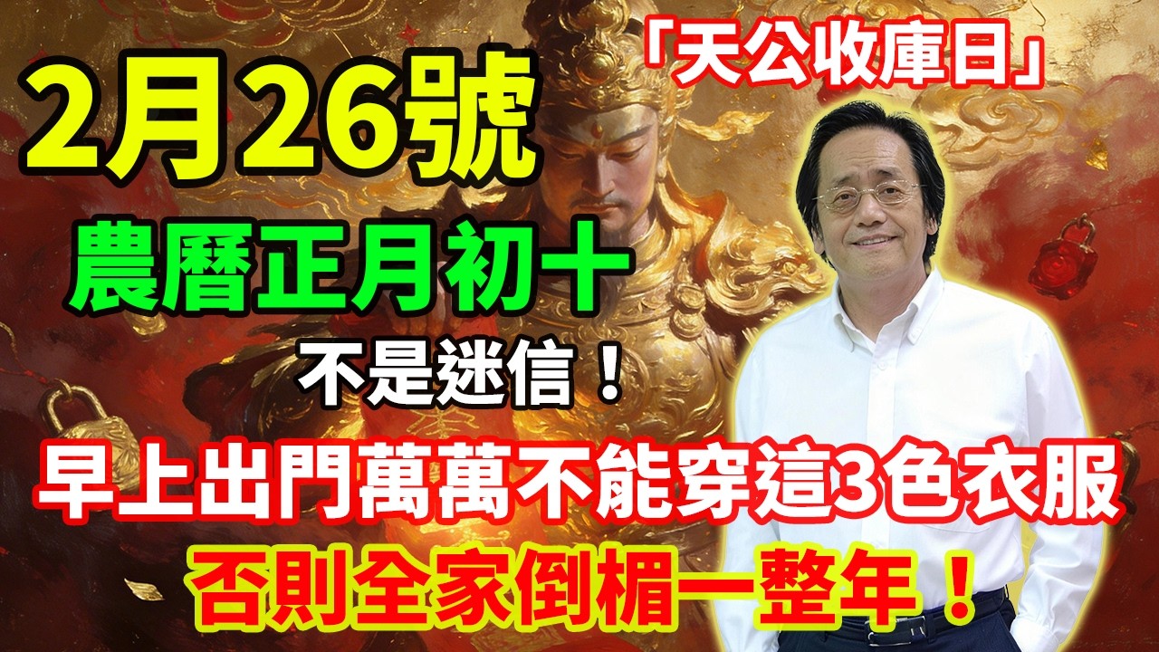 不是迷信！2月26號，農曆正月初十，「天公收庫日」，早上出門萬萬不能穿這3色衣服，一旦穿錯，霉運纏身，否則全家倒楣一整年！#佛學 #佛淨 #佛陀 #佛法 #佛教 #修行