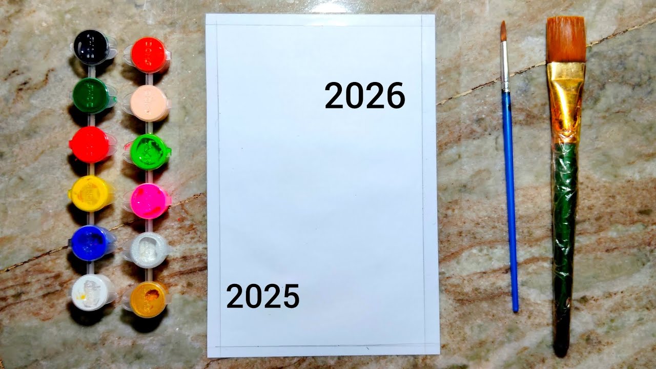 Happy New Year Drawing 2026 | New Year Drawing 2026 | Beautiful Drawing| Drawing 2026 Step By Step  