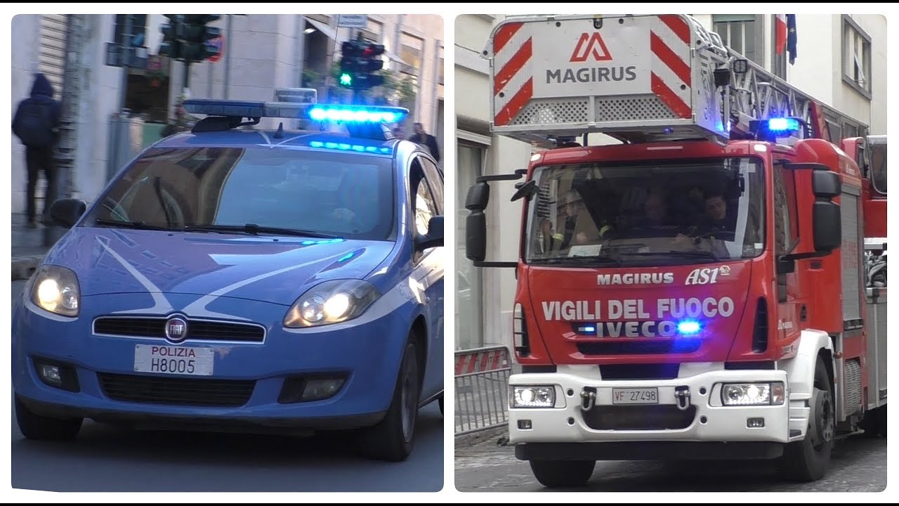 Einsatzfahrten Rettungsdienst, Feuerwehr und Polizei in Rom