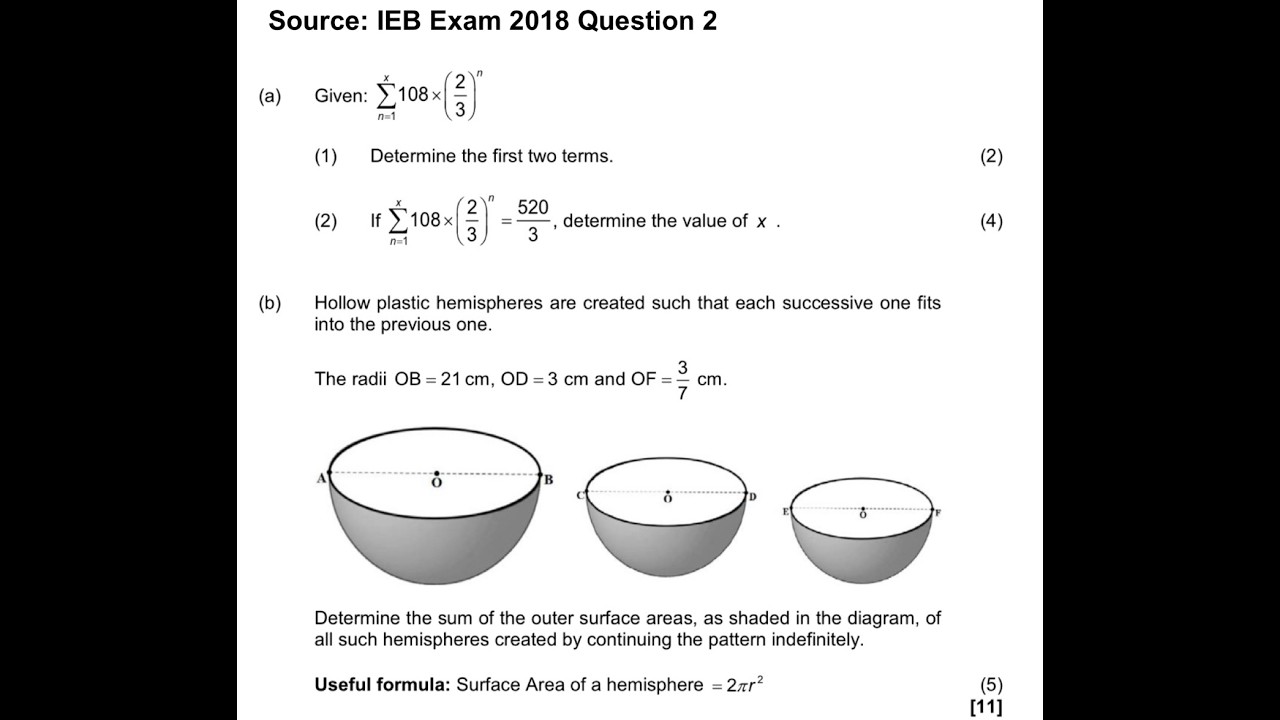 Series question from IEB 2018 Exam