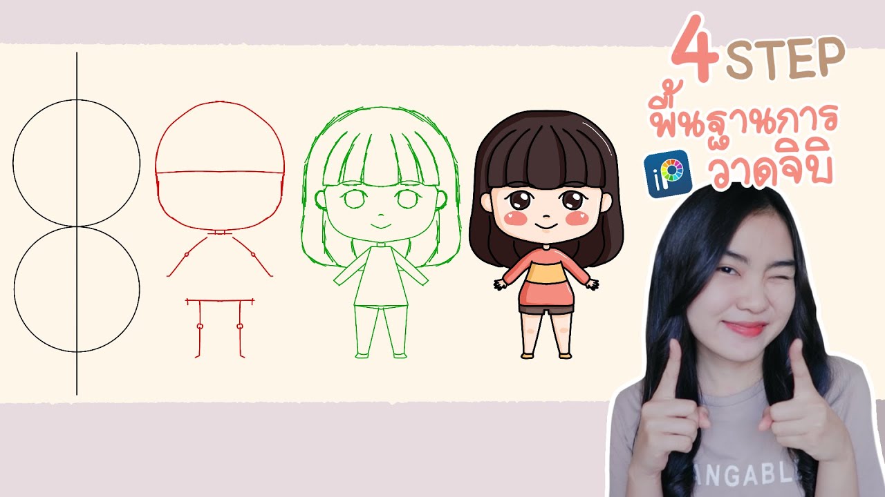 ibispaint x สอน 4 STEP พื้นฐานการวาดจิบิ ง่ายมากๆ| Patty Supatcha