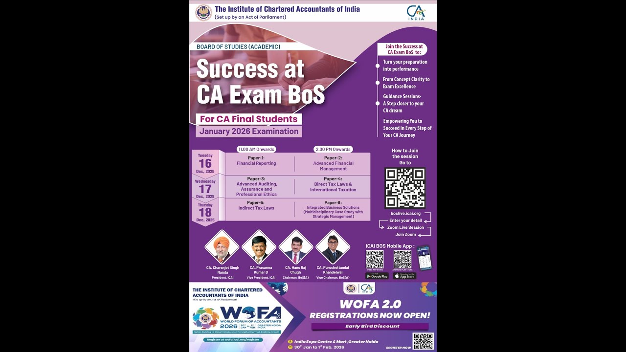 Success at CA. Exam BoS | Final Paper 6: Integrated Business Solutions...| 18 Dec, 2025