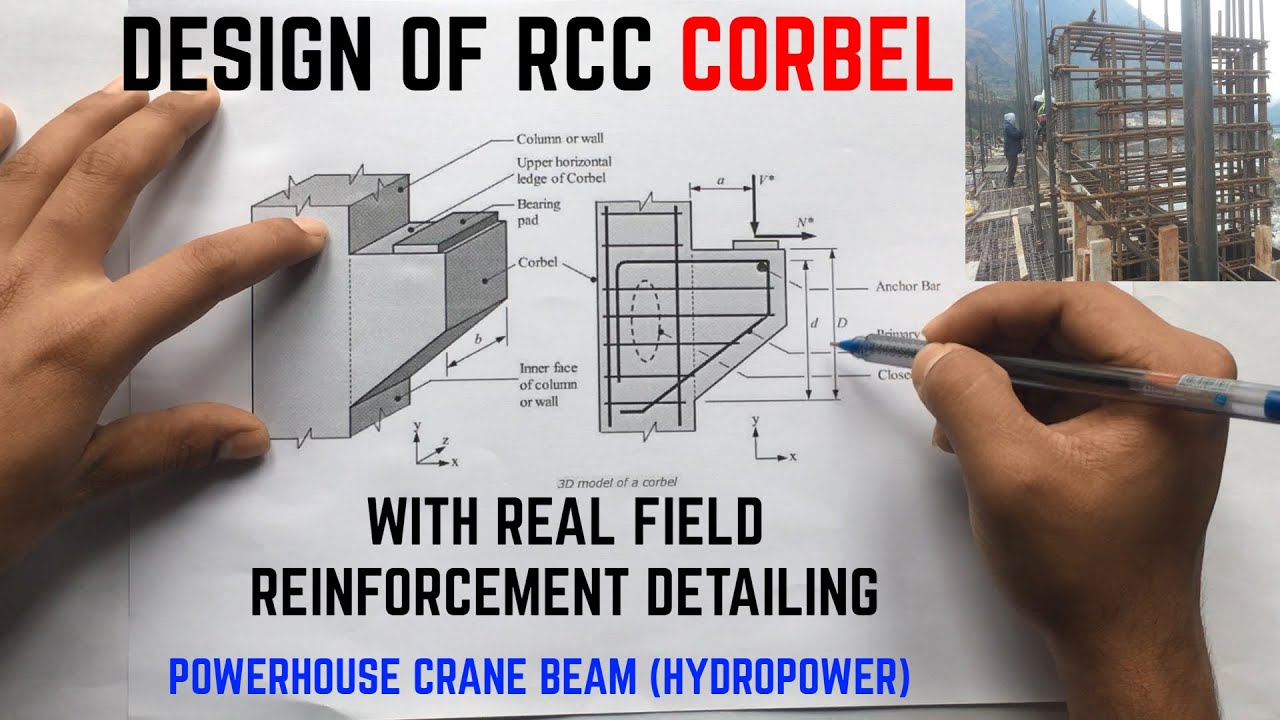 Design of RCC Corbel with real field reinforcement practices | IS 456:200 and BS 8110 |