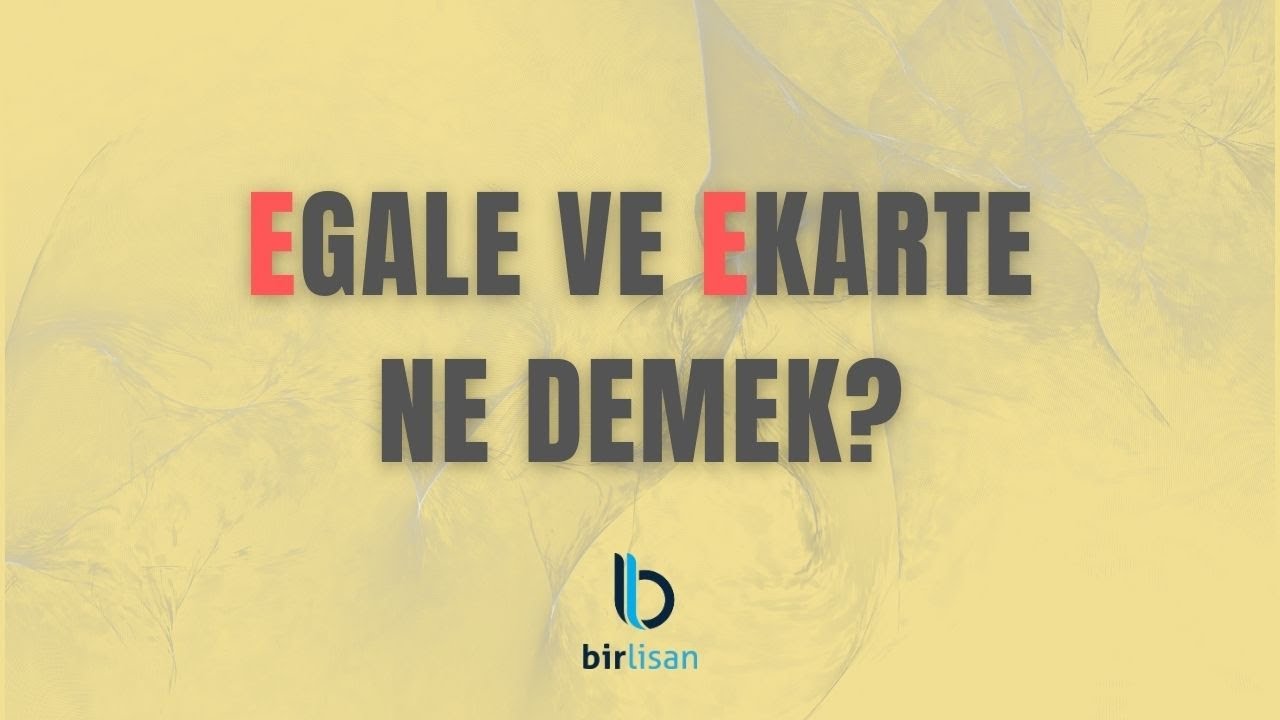 Egale ve Ekarte Ne Demek?