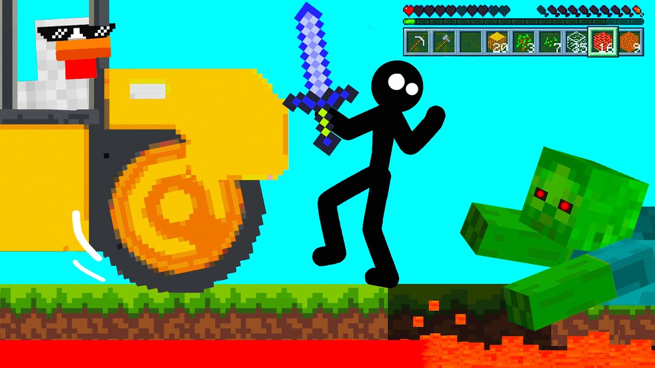 Stickman VS Minecraft Shorts | Monster School Animation