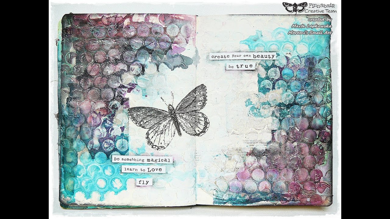 'Learn to love' mixed media journal page by Marta Lapkowska