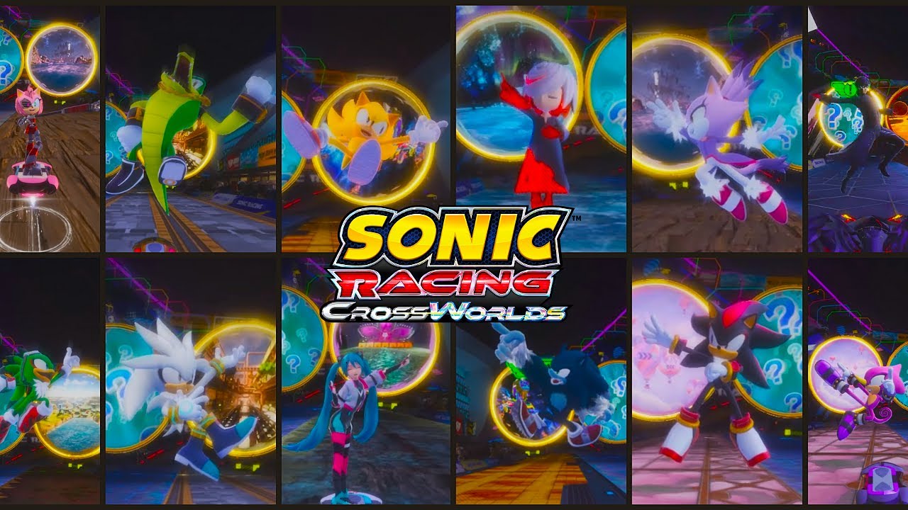 Все анимации выбора трасс в Sonic Racing: CrossWorlds (ЗАПУСК)