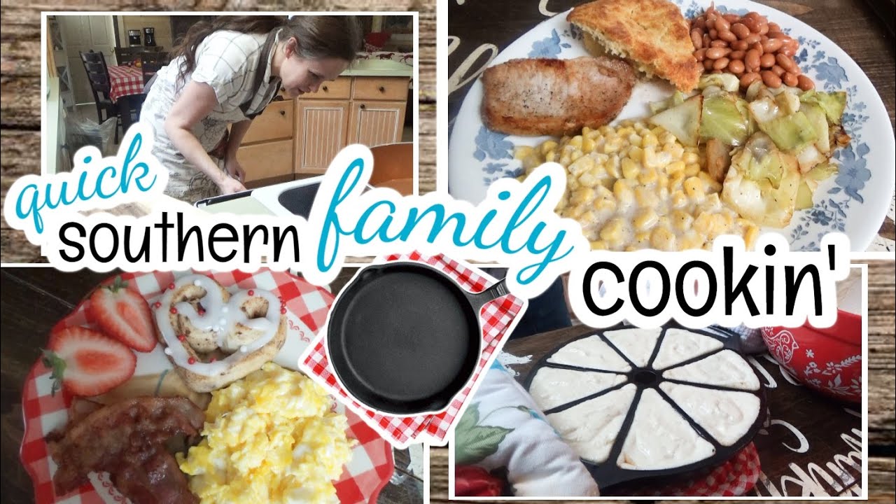 I let him win...😆 Quick Southern Cooking | Pork Chops, Fried Cabbage, & Cornbread