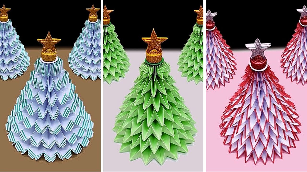 Christmas Tree Ideas 🎄 Paper Christmas Tree Making 🎄 Christmas Decor Ideas 🎄 DIY Easy Christmas Tree