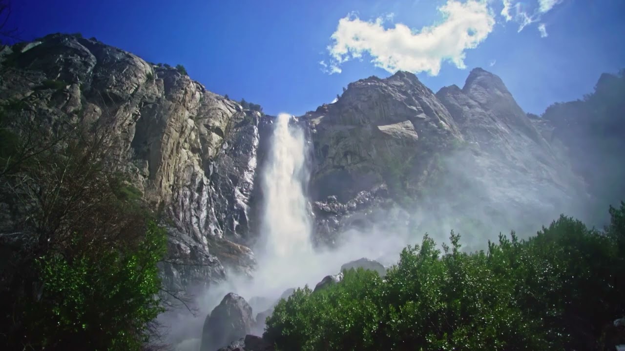 Ambient waterfall sounds with slow calming music | for relaxation/studying/reading