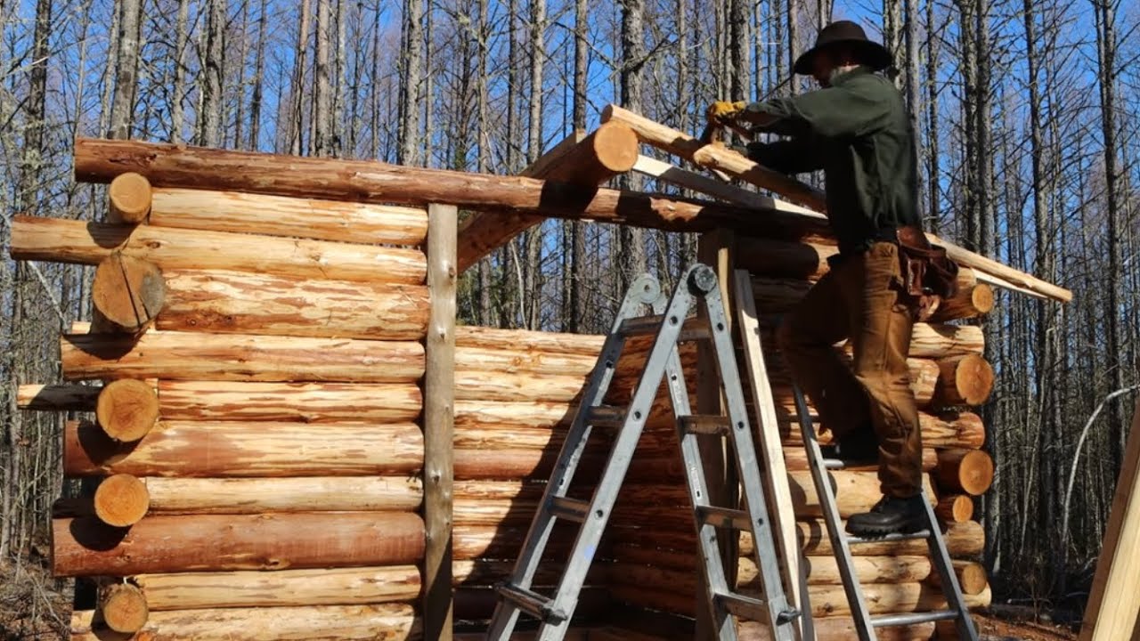 The roof is on the log sauna! Grilled tri-Tip steak and COFFEE!