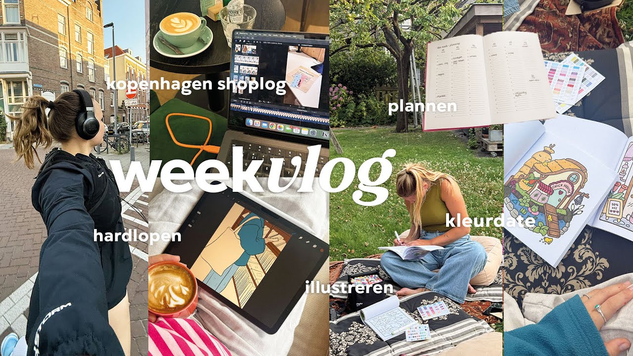 weekvlog 🌸☕️🏃🏼‍♀️ illustreren, hardlopen, kopenhagen shoplog & kleuren met vriendin