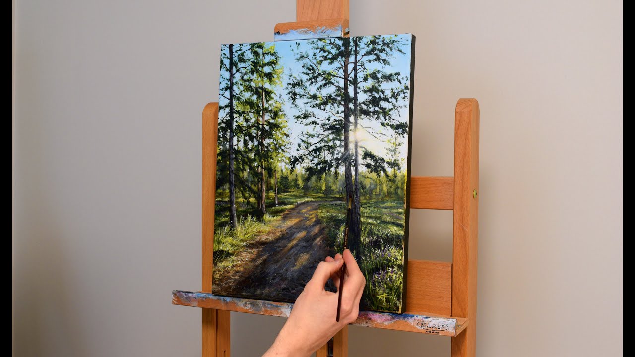 How to paint forest landscape - ACRYLIC PAINTING TUTORIAL