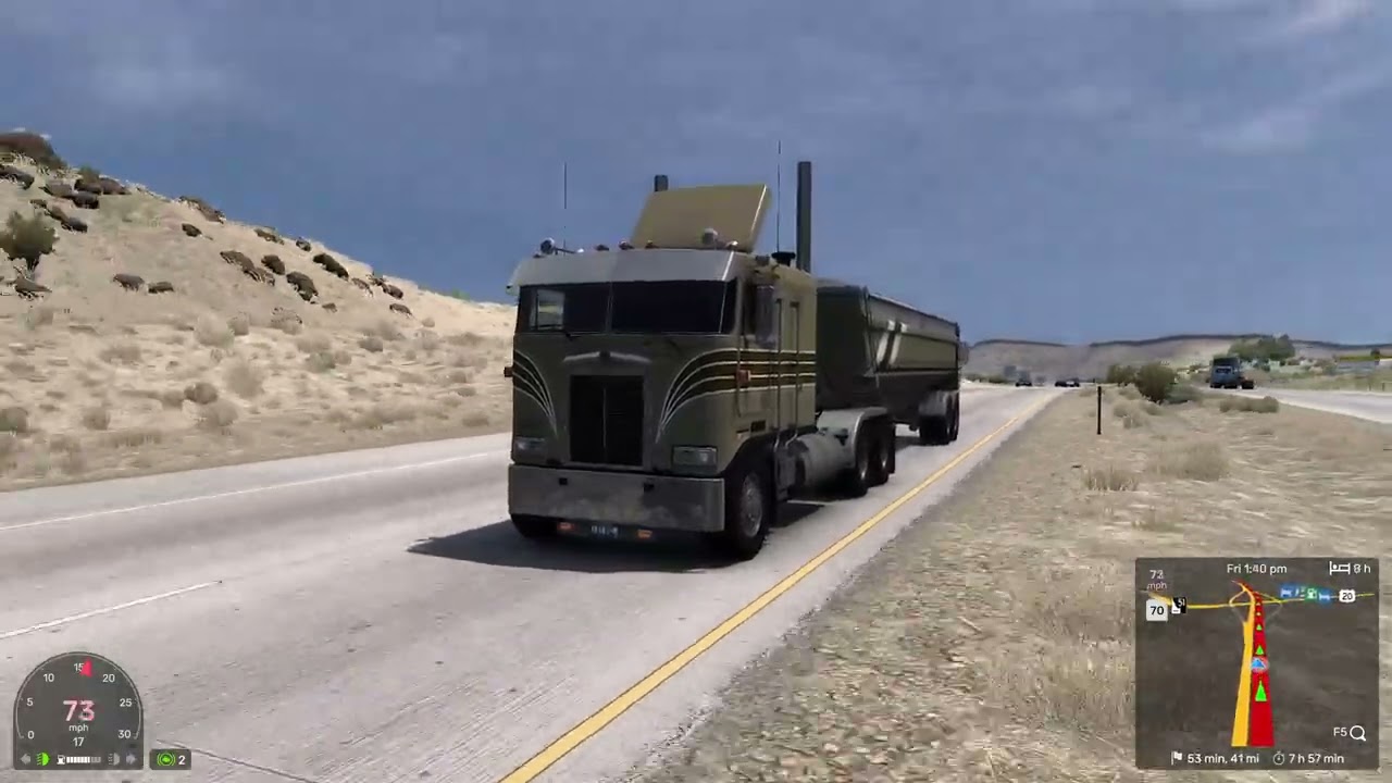 ATS Ride along in my K100E Hauling sand to Boise ID