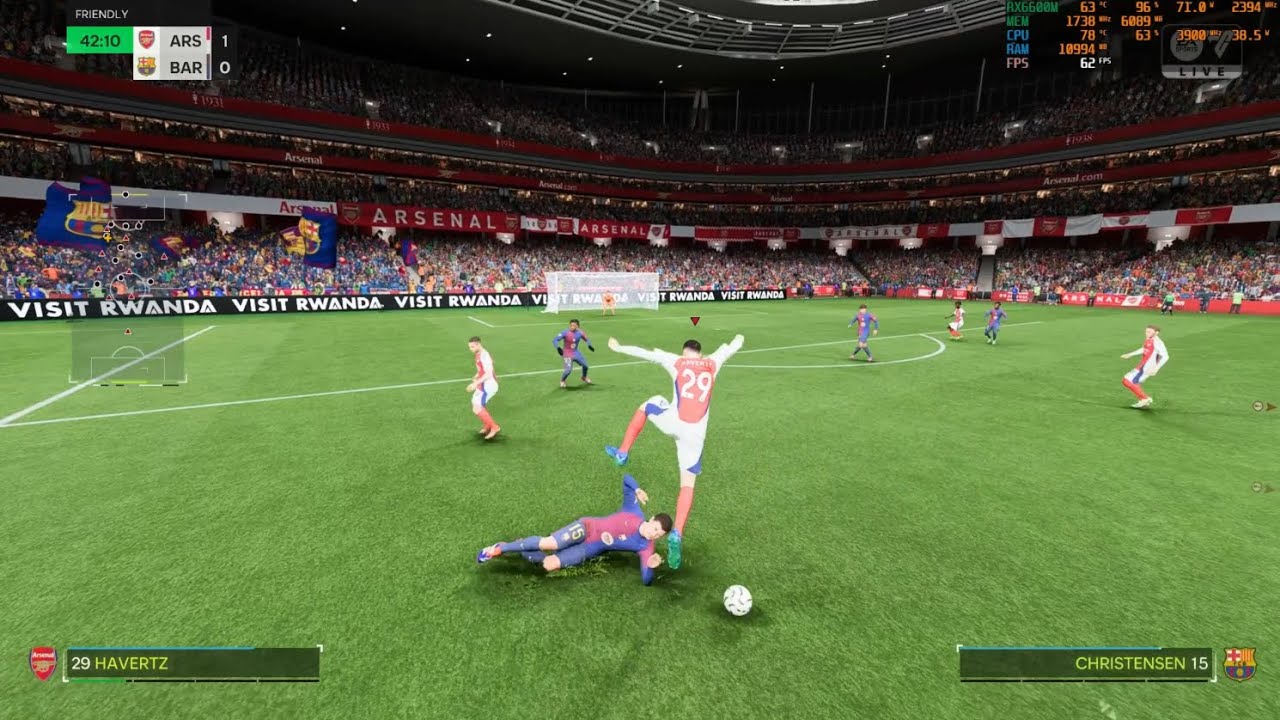 EA Sports FC 25 (максимальные настройки) - RX 6600M - R5 5600H - Lenovo Legion 5
