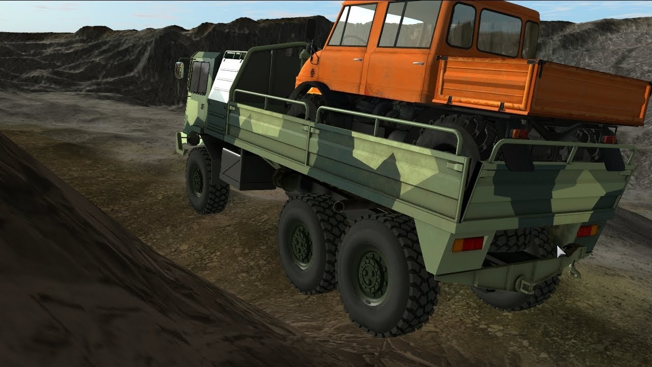 Rigs of Rods - Sisu SA 240 6x6 Transporting a UNIMOG 406