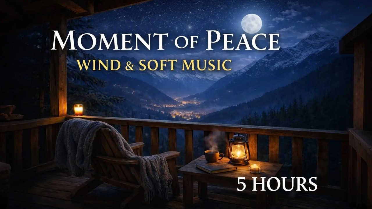 5H Mountain Night | Gentle Wind & Soft Music | Moment of Peace