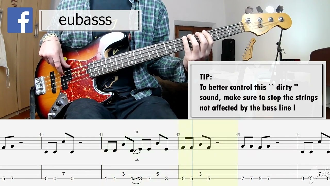 Muse - Time Is Running Out BASS COVER + PLAY ALONG TAB + SCORE