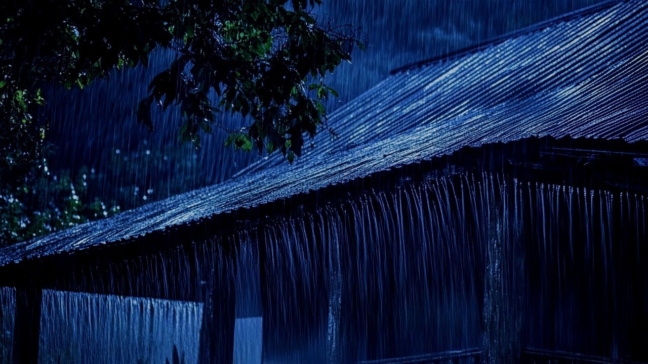 End Sleepless Nights in 3Minutes with Growling Rain & Booming Thunder on a Rickety Tin Roof at Night