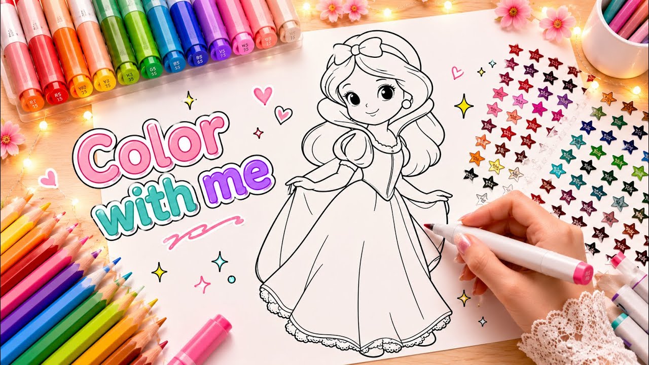 Relaxing Snow White Coloring 🎨