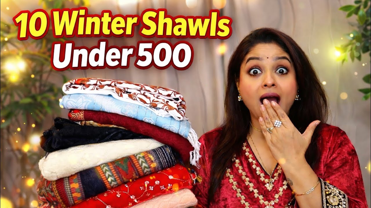 Under 500 winter shawl Flipkart haul embroidered fancy warm shawl haul @ Vaishali Mitra @flipkart 