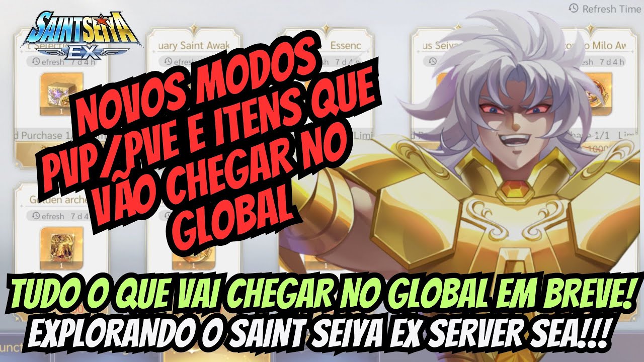 ⭐NOVOS MODOS PVP/ PVE E ITENS NAS LOJAS QUE DEVEM CHEGAR EM BREVE NO GLOBAL EM SAINT SEIYA EX!!!⭐