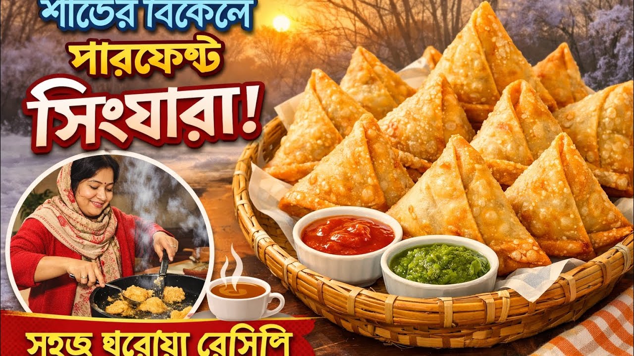 শীতের বিকেলে পারফেক্ট মুচমুচে সিঙ্গারা | সহজ ঘরোয়া রেসিপি