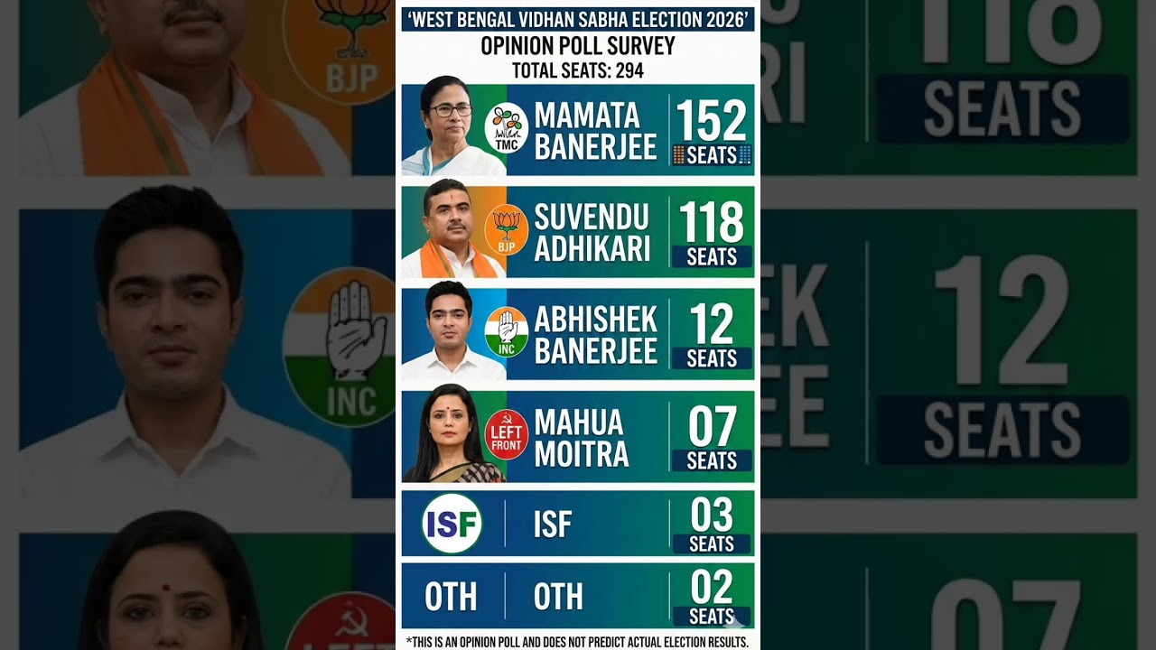 West Bengal Election 2026 Opinion Poll! Huge shift from 2016-2021.Who wins?#WestBengal2026#BJP