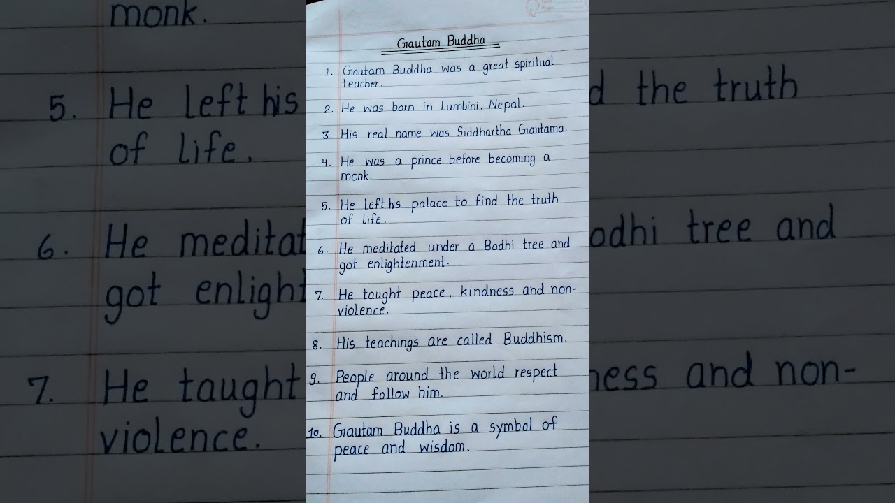10 Line Essay On Gautam Buddha I Essay On Gautam Buddha in English I #shorts #ytshorts #essay