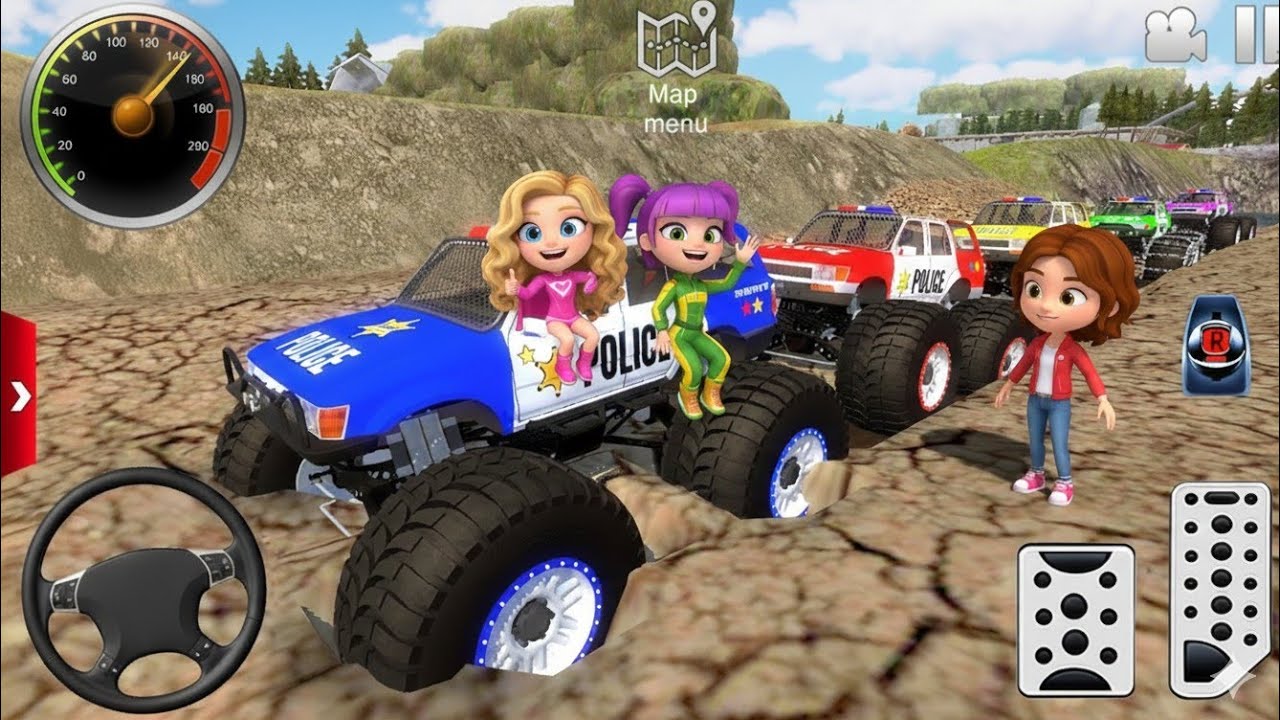 Police Monster Truck Impossible Driver #4 - US Car Stunts Racing Android / OIS Gameplay FHD 
