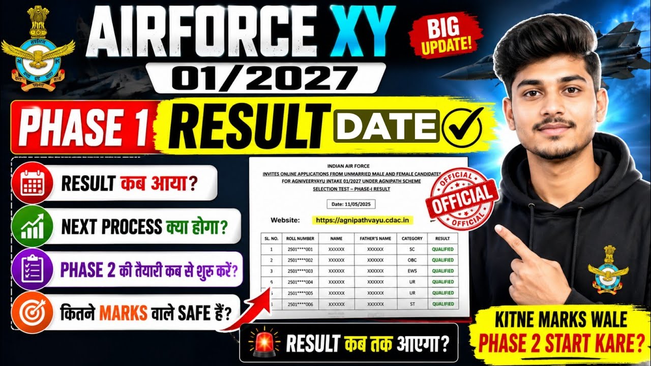 Fauji ने बताया Airforce XY 01/2027 🔥 Result Kab Aayega? 😱 Cutoff, Vacancies & Delay Reason 