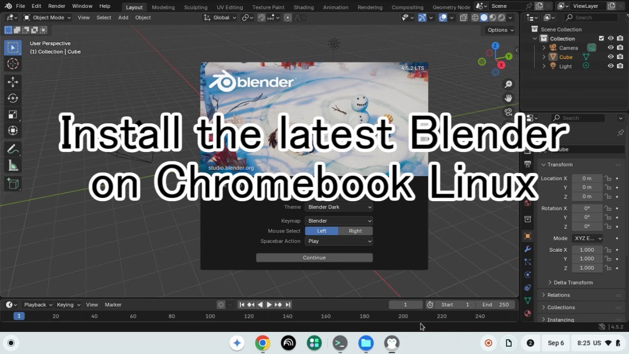 Install the latest Blender on Chromebook Linux