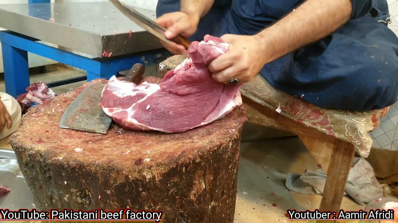 Top beef shop | butcher skill | Road side beef cutting skill | Pakistani beef factory