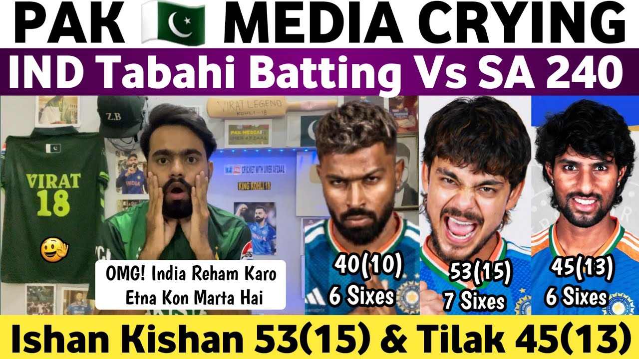 Pak Media Crying on India Tabahi Batting Vs SA | Ind Vs SA T20 WC Warm Up 2026 | Ishan Kishan 53(15)