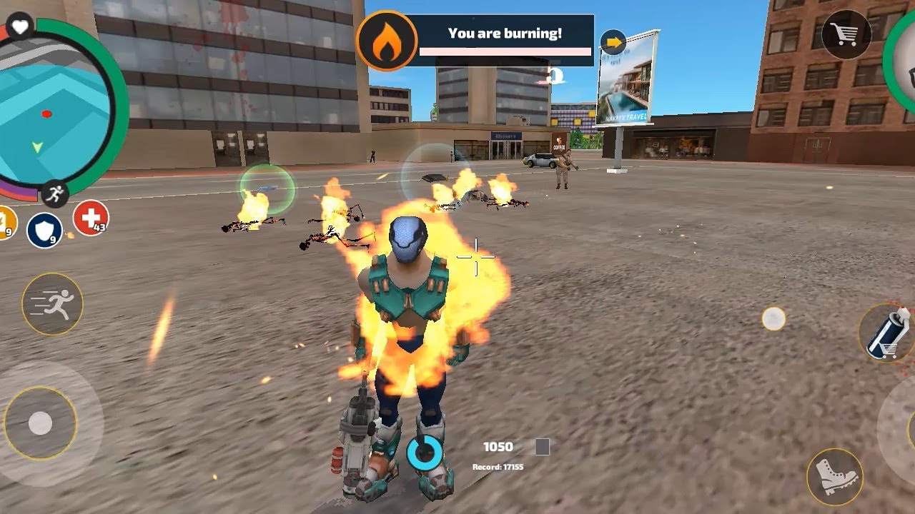 Rope Hero Game 🔥 Epic Robot Battle vs Police & Land Bomb Cars!  #ropeherovicetown 