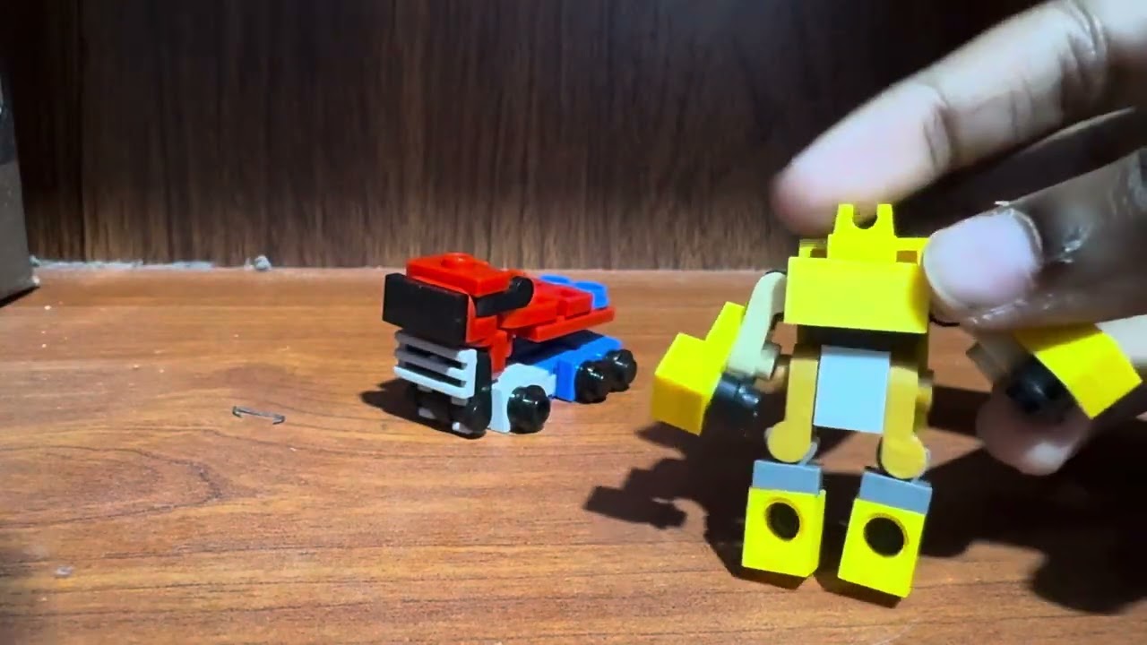 Mini Lego transformers Optimus prime and bumblebee