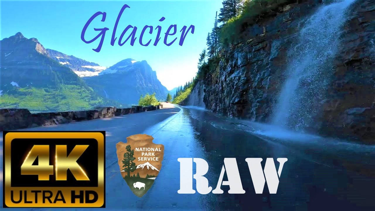 Riding Glacier National Park.  Relaxing POV 4K motorcycle ride (NO music).