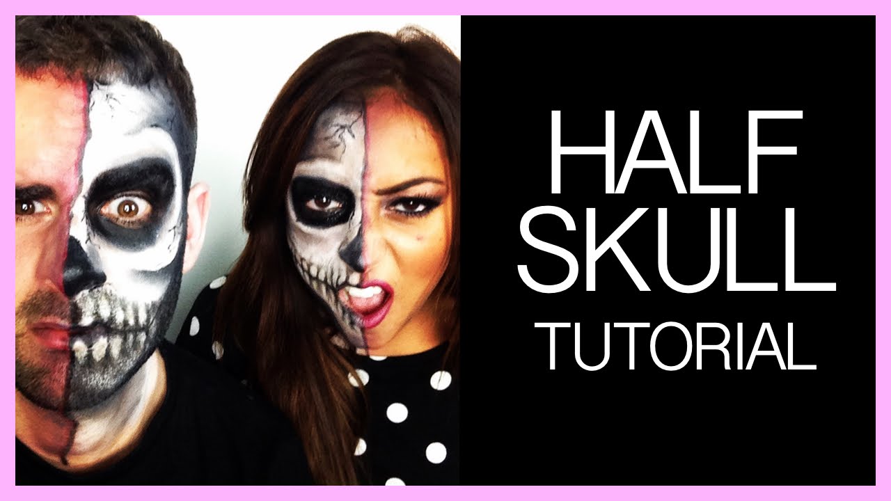Half Skull - Halloween Make-up Tutorial (for guys & girls)